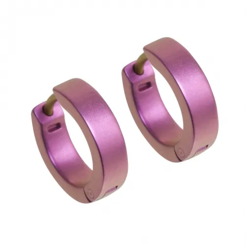 Flat Cuff Full Pink Hoop Earrings